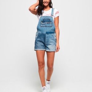 Superdry Cut Off denim overalls.